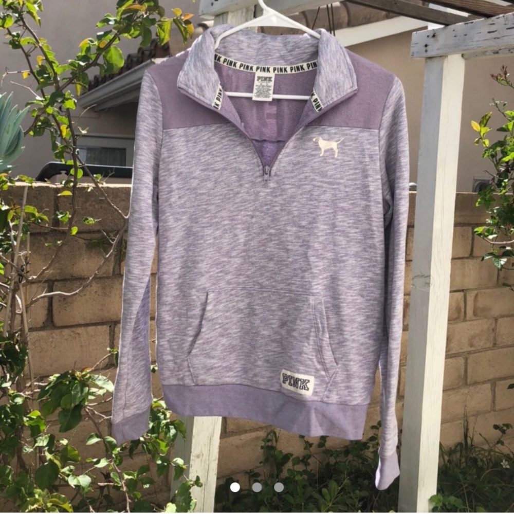 lavender quarter zip up sweater